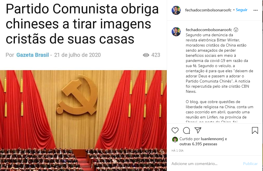 Jornal chinês ataca Exército Brasileiro e diz que é o mais falso